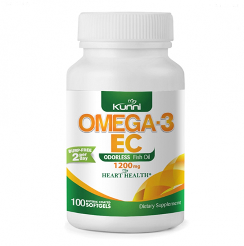Dầu Cá Hỗ Trợ Mắt Tim Mạch Và Sức Khỏe 1200mg Kunni Omega-3 EC (Bao Tan Trong Ruột)